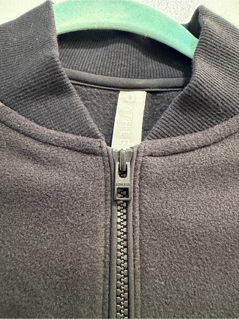 Athleta Black Technical Fleece Bomber Jacket Full Zip Womens XS Gorpcore Warm - Picture 7 of 15
